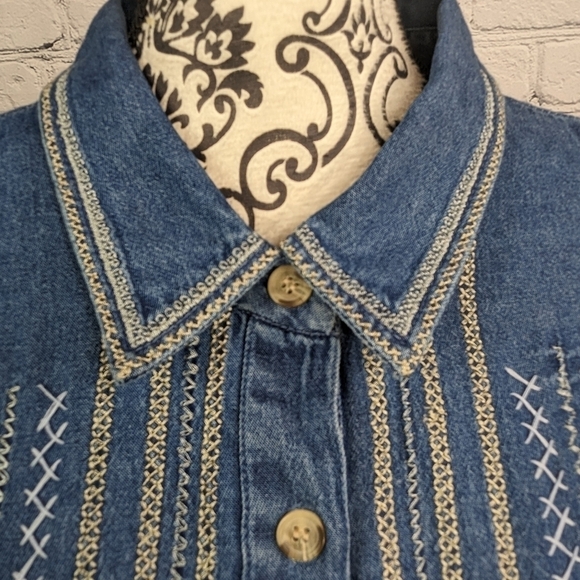 Maggie & Max Women's Long Sleeve Button Up Stitch Front Top Plus Size 4x B18 - Picture 5 of 9